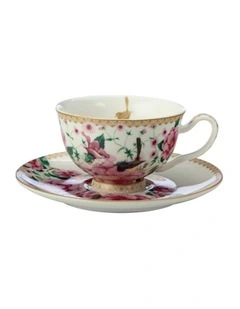 Teas & C's Silk Road Footed Cup & Saucer 200ml Gift Boxed in White