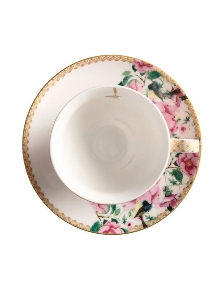 Teas & C's Silk Road Footed Cup & Saucer 200ml Gift Boxed in White image 2