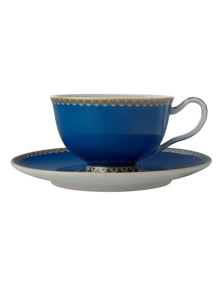 Teas & C's Classic Footed Cup & Saucer 200ml Gift Boxed in Blue image 1