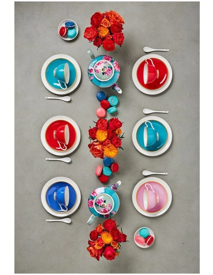 Teas & C's Classic Footed Cup & Saucer 200ml Gift Boxed in Blue image 2