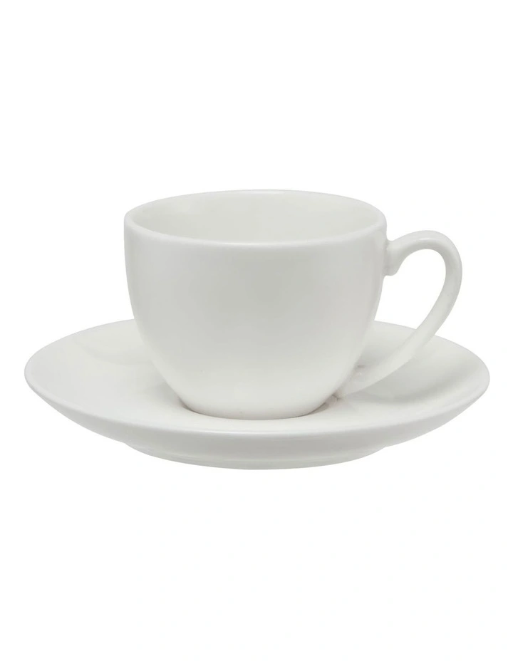 White Basics Coupe Demi Cup & Saucer 90ml image 1