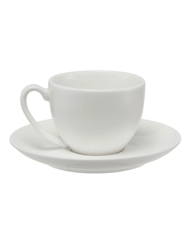 White Basics Coupe Demi Cup & Saucer 90ml image 2