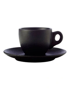 Caviar Demi Cup & Saucer 100ml in Black