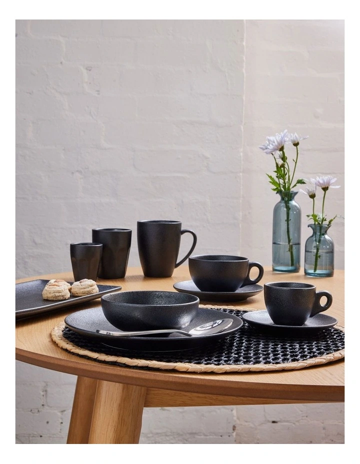 Caviar Demi Cup & Saucer 100ml in Black image 2