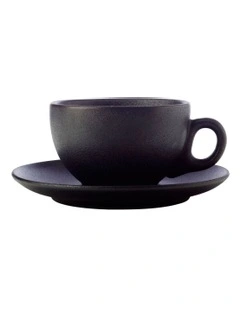 Caviar Coupe Cup & Saucer 250ml in Black