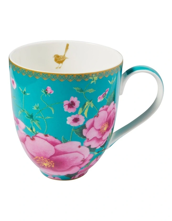 Teas & C's Silk Road Coupe Mug 440ml Gift Boxed in Aqua image 1