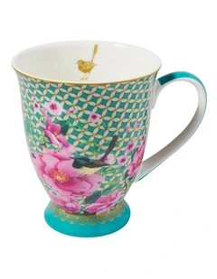 Teas & C's Silk Road Footed Mug 300ml Gift Boxed in Aqua