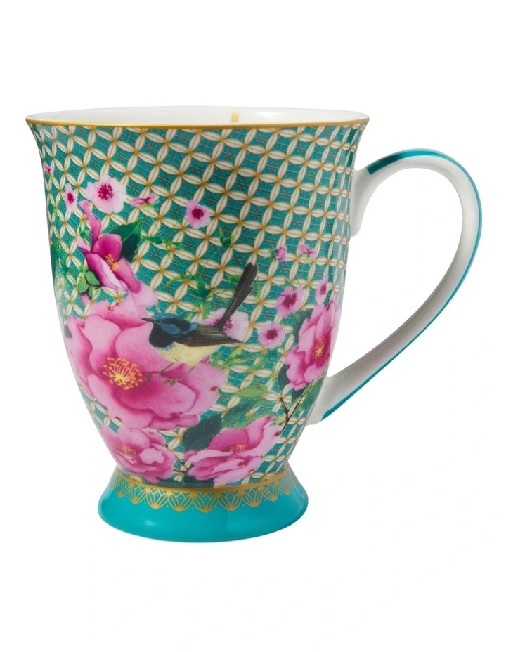 Teas & C's Silk Road Footed Mug 300ml Gift Boxed in Aqua image 2