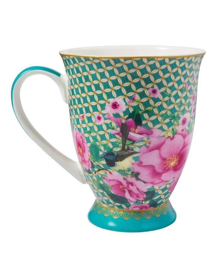 Teas & C's Silk Road Footed Mug 300ml Gift Boxed in Aqua image 3