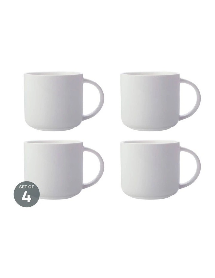 White Basics Mug 440ml Set of 4 in White image 2