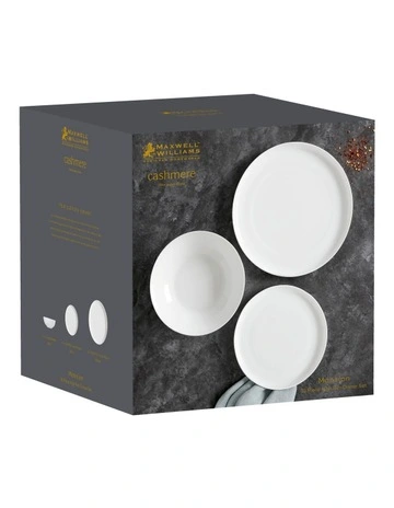 Cashmere Mansion High Rim Dinner Set 18pc Gift Boxed in White