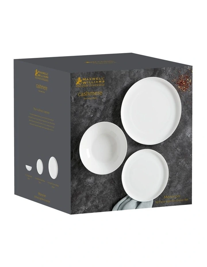 Cashmere Mansion High Rim Dinner Set 18pc Gift Boxed in White image 6