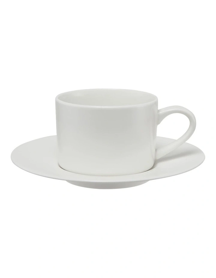 White Basics Straight Cup & Saucer 250ml Set of 4 image 1