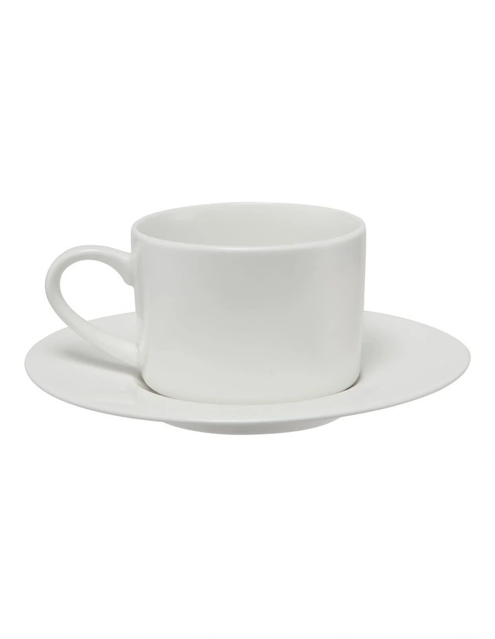 White Basics Straight Cup & Saucer 250ml Set of 4 image 2