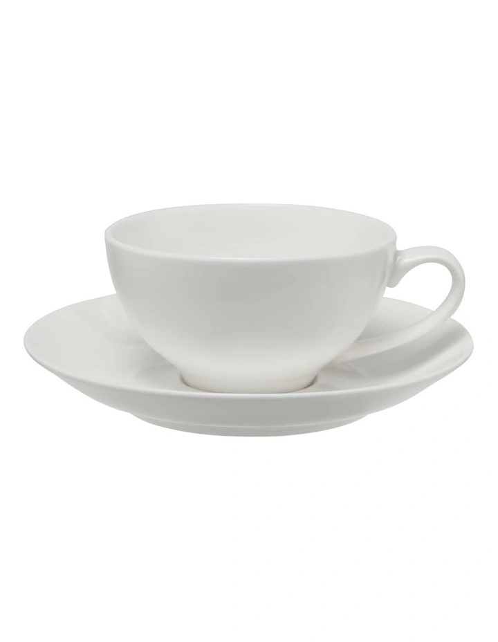 White Basics Coupe Cup & Saucer 200ml Set of 4 image 2