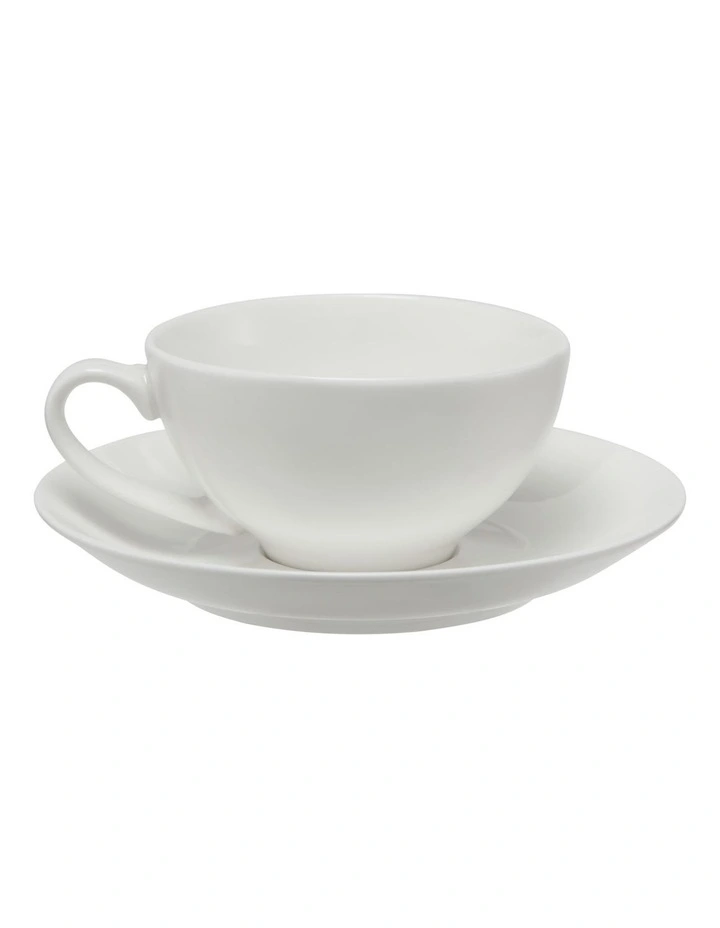 White Basics Coupe Cup & Saucer 200ml Set of 4 image 3