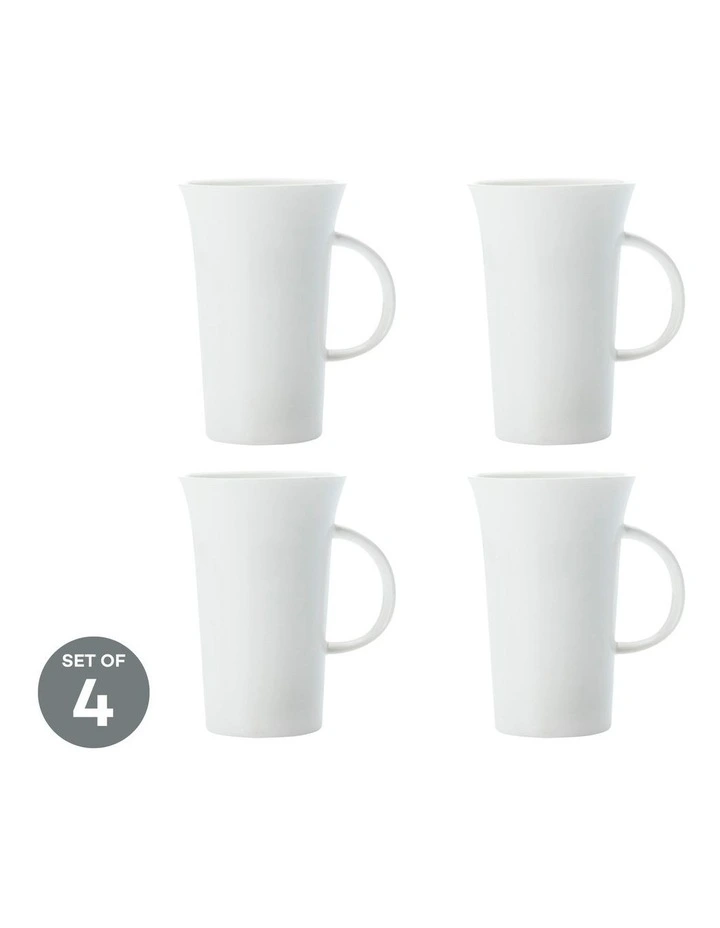 White Basics Flared Mug Large 500ml Set of 4 image 1