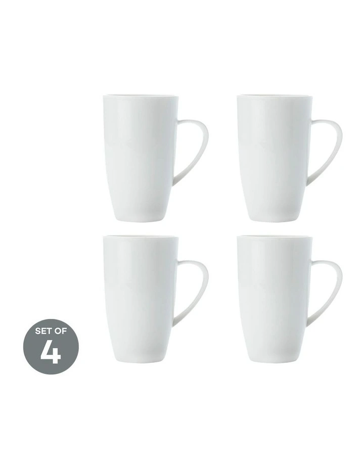 Basics Coupe Mug Tall 600ml Set of 4 inWhite image 2
