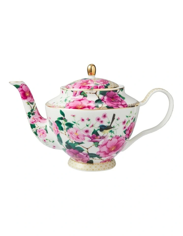 Teas and C's Silk Road Teapot With Infuser 1L Gift Boxed in White image 1