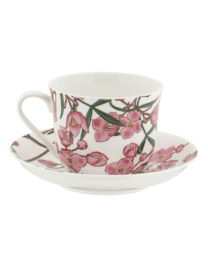 Royal Botanic Gardens Cup & Saucer 450ml Boronia Gift Boxed in Multi image 2