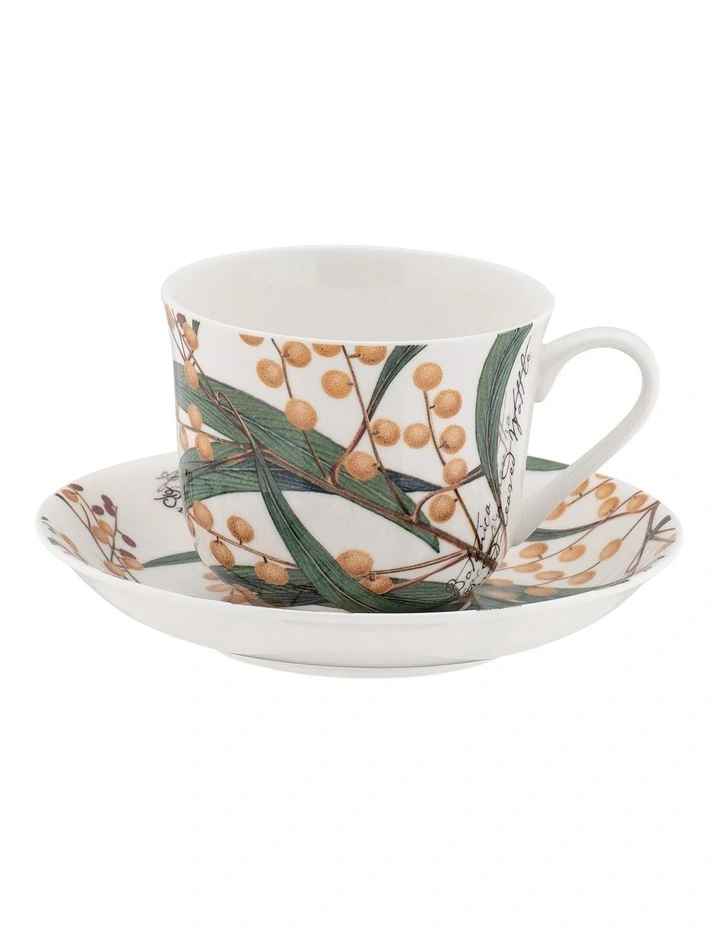 Royal Botanic Gardens Botanica Cup and Saucer Wattle Gift Boxed in Multi image 1
