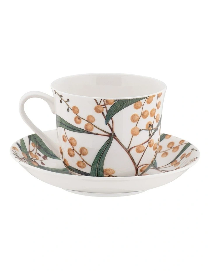 Royal Botanic Gardens Botanica Cup and Saucer Wattle Gift Boxed in Multi image 2