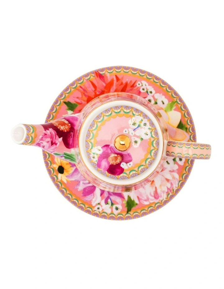 Teas & C's Dahlia Daze Tea for One with Infuser 340ml Gift Boxed in Multi image 3