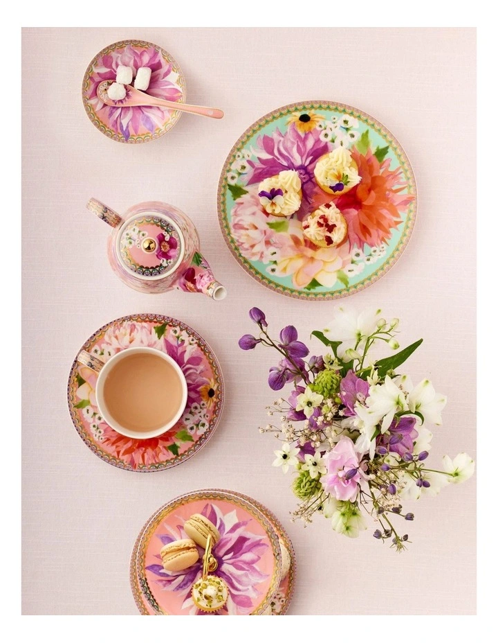 Teas & C's Dahlia Daze Tea for One with Infuser 340ml Gift Boxed in Multi image 4
