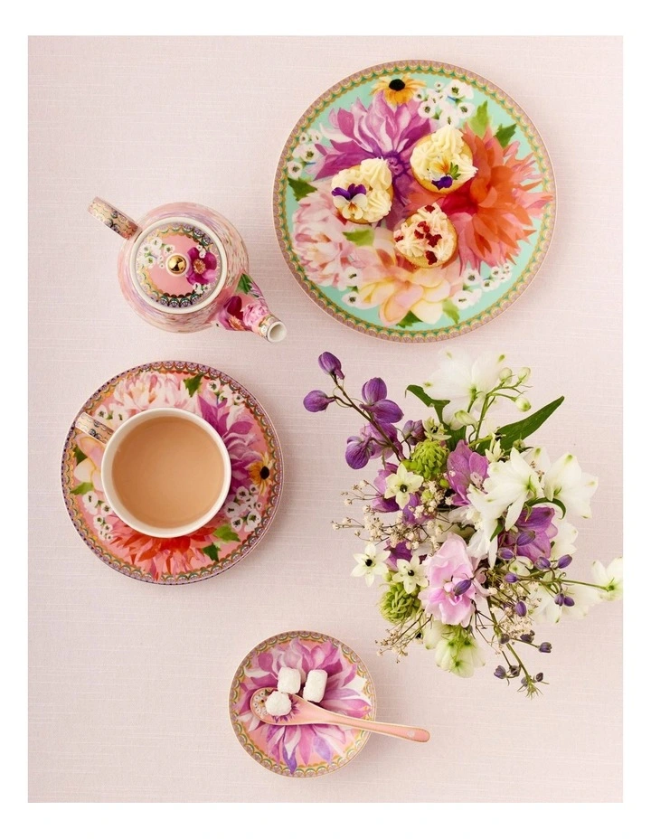 Teas & C's Dahlia Daze Tea for One with Infuser 340ml Gift Boxed in Multi image 5