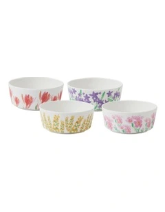 Wildflowers Bamboo Condiment Bowl 9cm Set of 4 in Multi