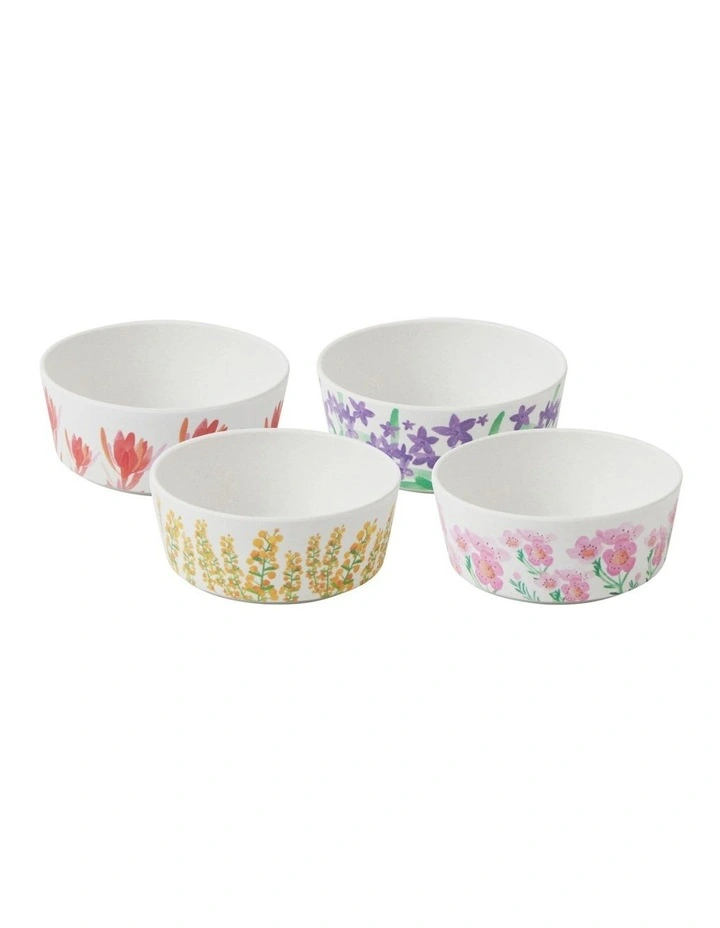 Wildflowers Bamboo Condiment Bowl 9cm Set of 4 in Multi image 2