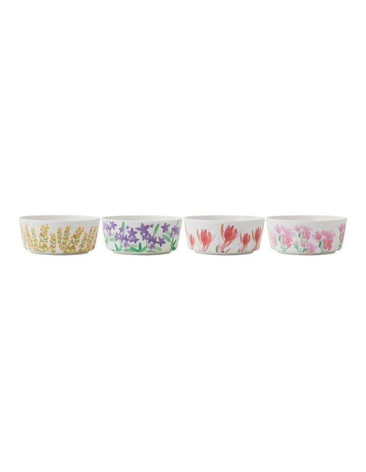 Wildflowers Bamboo Condiment Bowl 9cm Set of 4 in Multi image 3