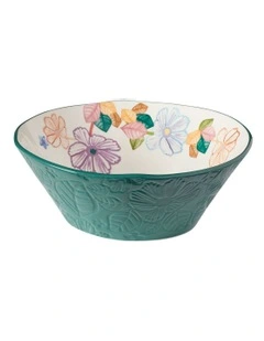 Poppy Love Conical Serving Bowl 25x9cm Gift Boxed in Green