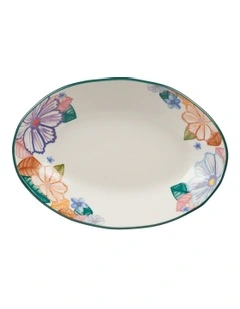 Poppy Love Oval Serving Bowl 25x17x5.5cm Gift Boxed in White