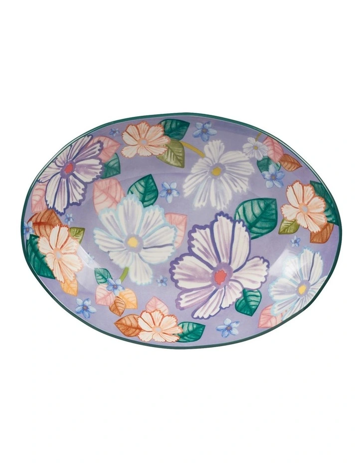 Poppy Love Oval Serving Bowl 32.5x26x6cm Gift Boxed in Green image 2