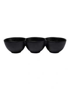 Caviar Divided Serving Bowl 30x6.5cm in Black