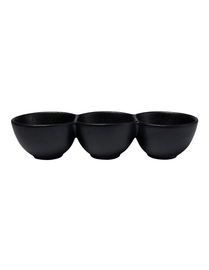 Caviar Divided Serving Bowl 30x6.5cm in Black image 1