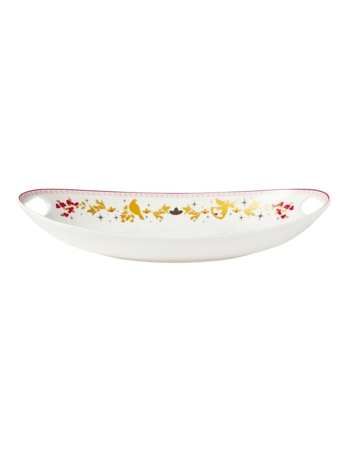 White Christmas 2026 Handled Oval Bowl 41.5x21.5x8cm Gift Boxed image 1
