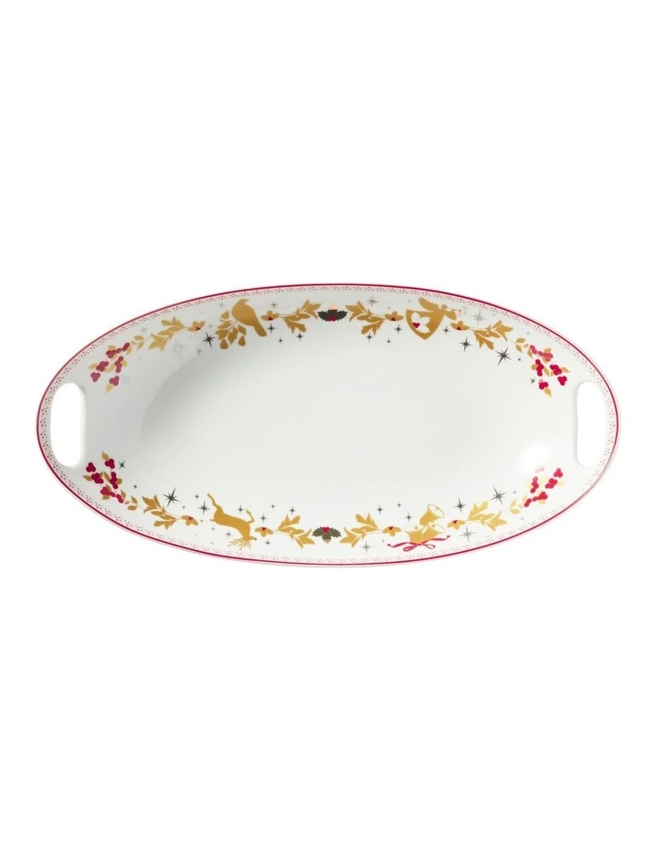 White Christmas 2026 Handled Oval Bowl 41.5x21.5x8cm Gift Boxed image 3