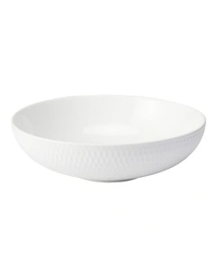 White Basics Diamonds Round Serving Bowl 25cm in White