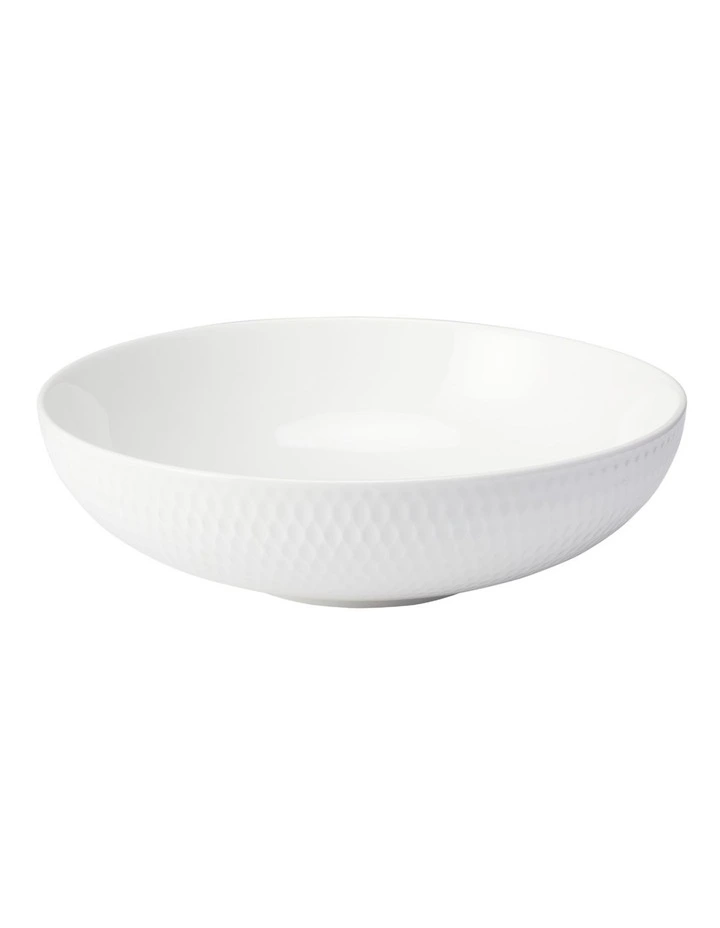 White Basics Diamonds Round Serving Bowl 25cm in White image 1