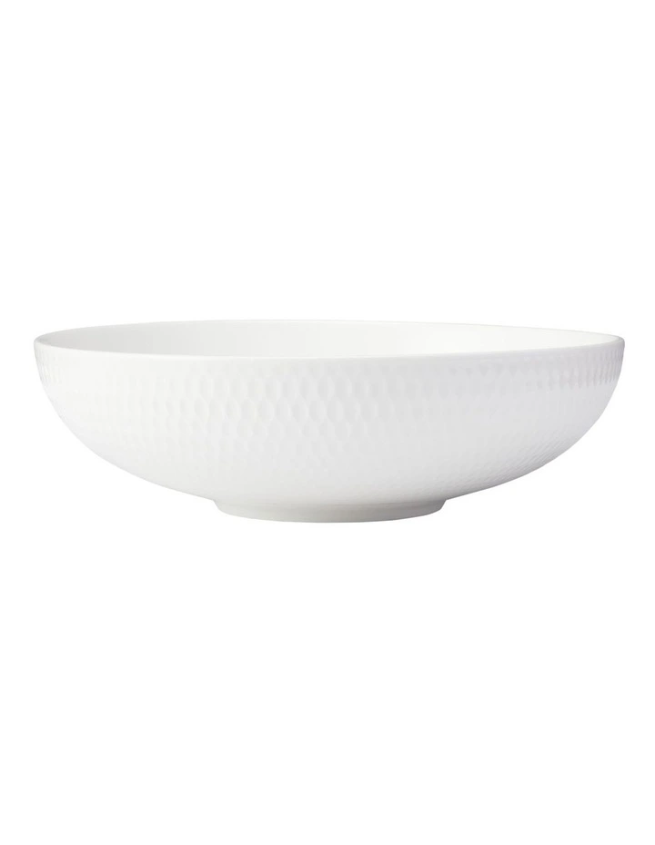 White Basics Diamonds Round Serving Bowl 25cm in White image 2