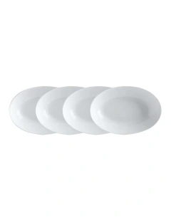 Basics Oval Bowl 25x17cm Set of 4 in White