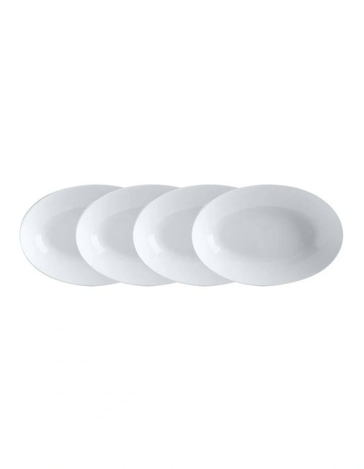 Basics Oval Bowl 25x17cm Set of 4 in White image 1