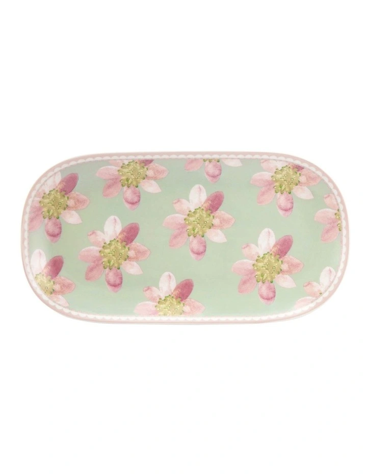 Primula Oval Platter 33x17.5cm Gift Boxed in Sage image 1