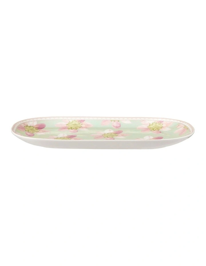 Primula Oval Platter 33x17.5cm Gift Boxed in Sage image 2