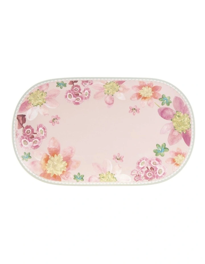 Primula Oval Platter 37x23cm Gift Boxed in Pink image 1