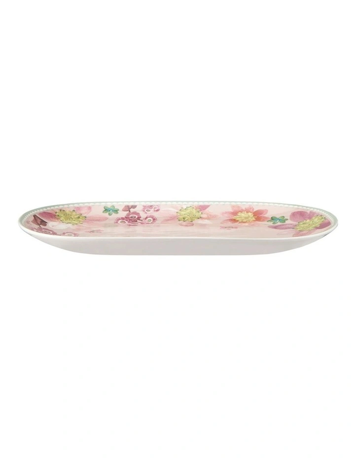 Primula Oval Platter 37x23cm Gift Boxed in Pink image 2