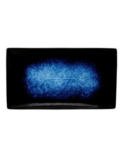 Caviar Midnight Rectangular Platter 34.5x19.5cm in Black/Blue