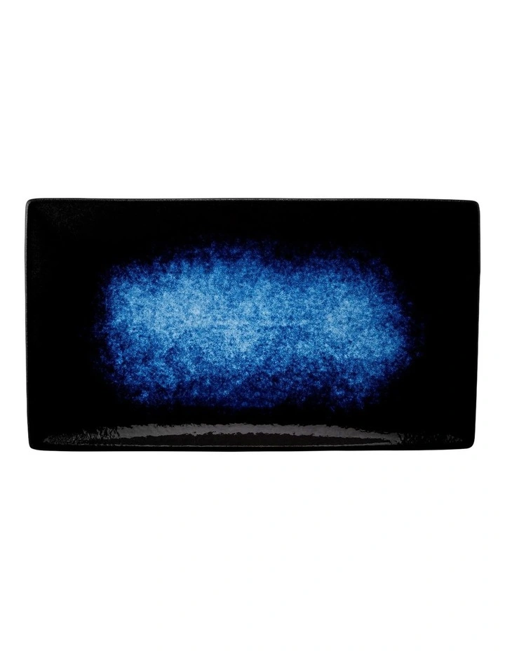 Caviar Midnight Rectangular Platter 34.5x19.5cm in Black/Blue image 1